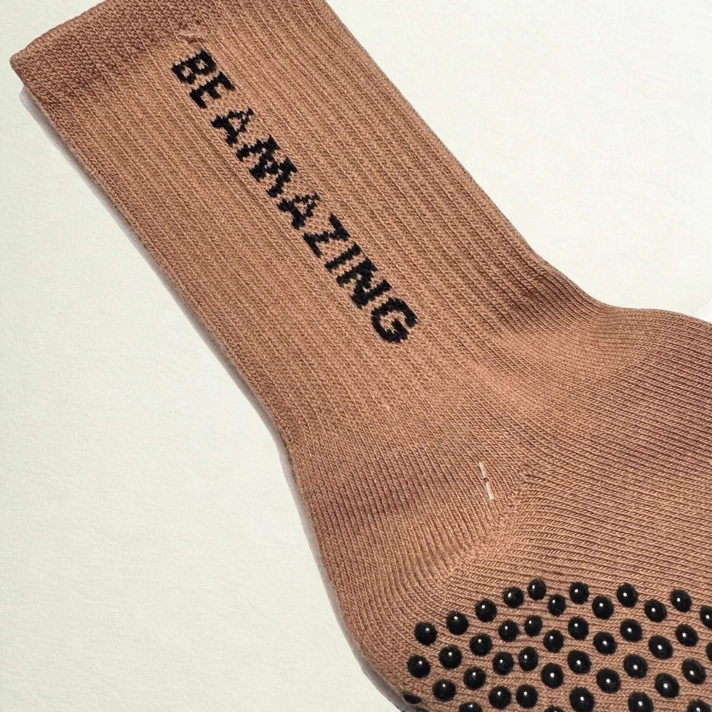 2 Pack Grip Socks Pilates Barre Crew Socks 🩰 🤍 ✨ 🌸 Be Amazing